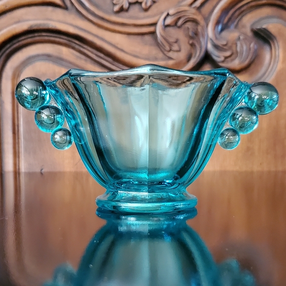 Fenton Blue Art Glass Panel Dish - Picture 3 of 7